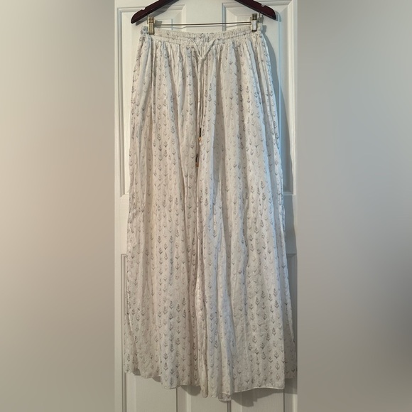 FREE PEOPLE S Intimately Cotton Wide Leg PJ Pant BAGGY Feather Weight POCKETS - Picture 4 of 16